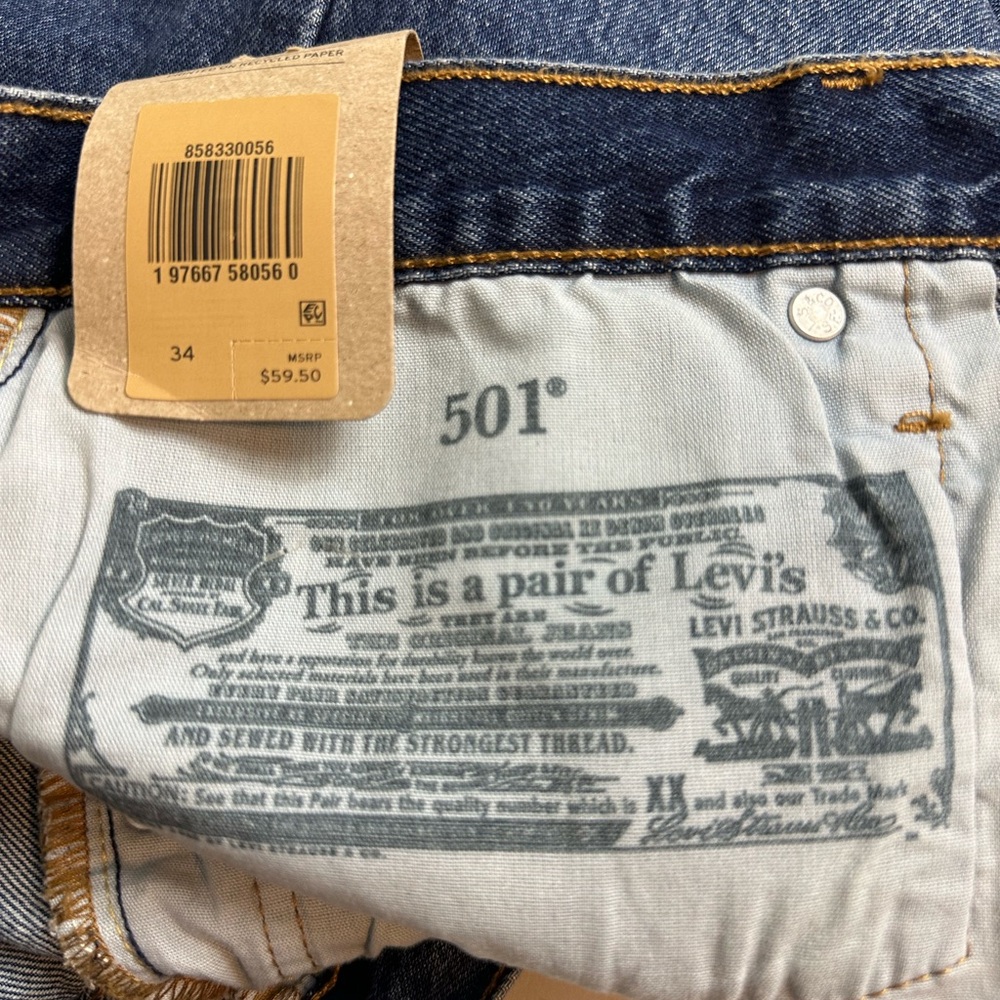 Levi's Mid Wash Blue Jean Shorts - Picture 13 of 14